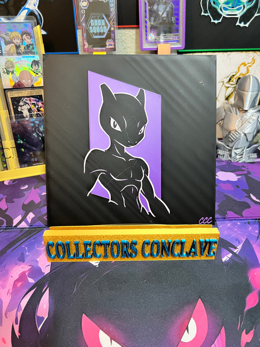 Mewtwo Abstract Art Board Fan Art
